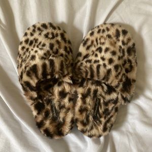 Victoria’s Secret Leopard Slippers (Size Small) Worn once!!